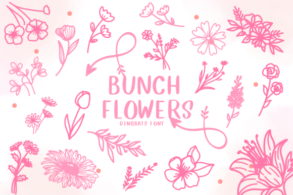 Bunch Flowers Dingbats Font for Handmade Crafts and Product Design