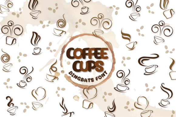 Coffee Cups: A Sketched Dingbats Font for Marketing Visuals