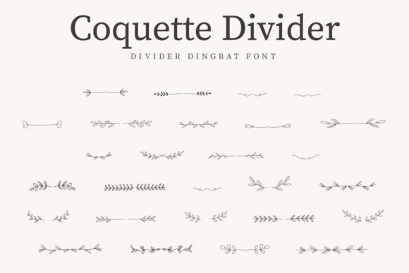 Coquette Divider: A Botanical Dingbat Font for Editorial Design