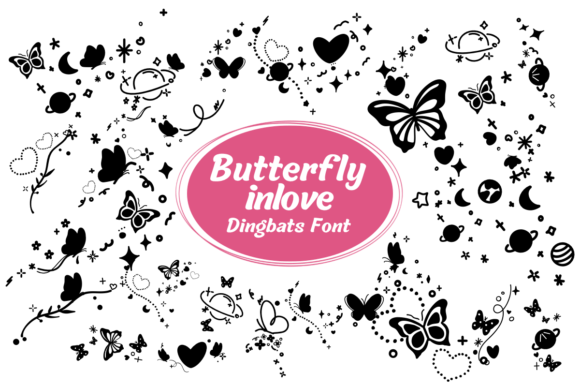 Crafting with Butterfly in Love: A Dingbats Font with Sketch Style Charm