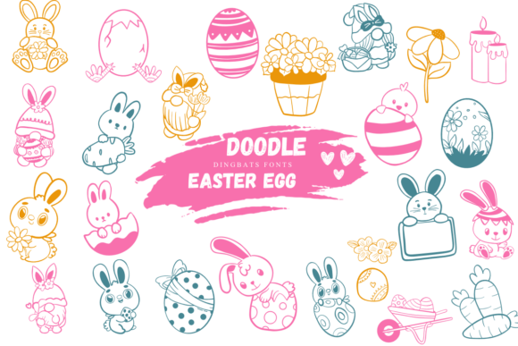 Doodle Easter Egg Dingbats Font for Handmade Branding