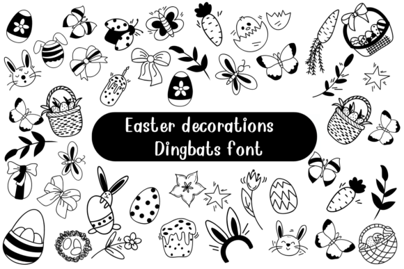 Easter Decorations Font for Web Design and Digital Branding