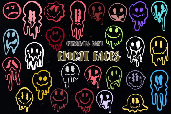 Emoji Faces: A Hand-Drawn Dingbats Font for Campaign Visuals
