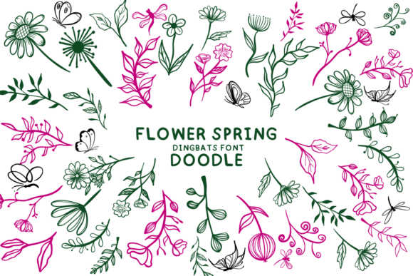 Flower Spring Doodle: A Whimsical Dingbats Font for Handmade Products