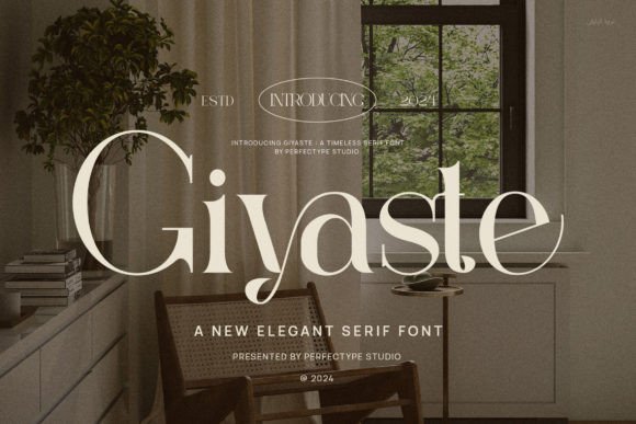 Giyaste: An Elegant Serif Typeface for Handmade Products and Craft Designs
