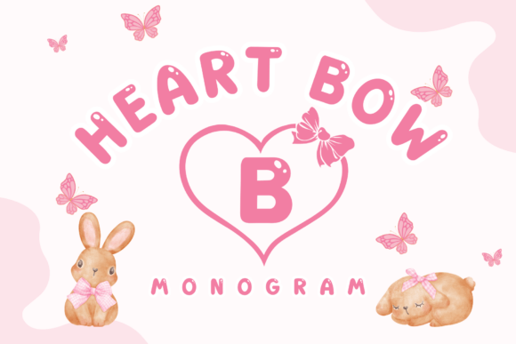 Heart Bow Monogram: A Decorative Font for Editorial Charm