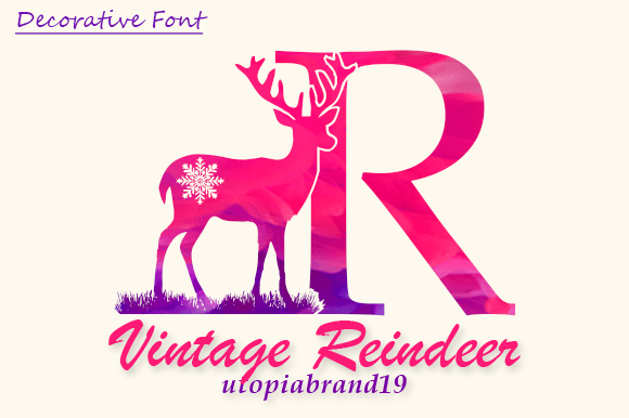 Vintage Reindeer Monogram Font for Small Business Branding